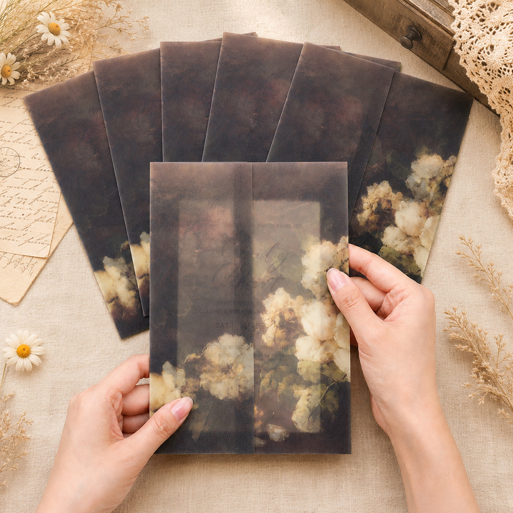 20/50pcs Pre Folded Vellum Jac - Packaging review and price